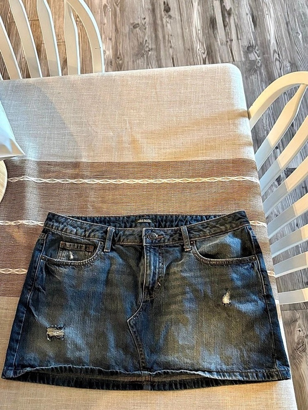 Wild Fable Denim Mini Skirt with Utility Pocket Blue Waist 12
